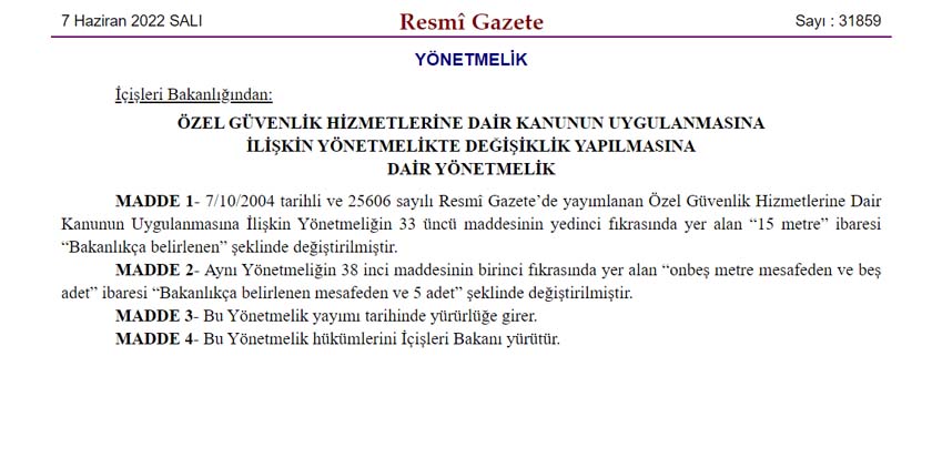 Özel Güvenlik Hizmetlerine Dair Kanunda değişiklik özel güvenlik tv